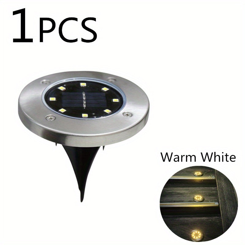 4pcs LED Solar Buried Lights Outdoor Waterproof Stainless Steel Lawn Lights