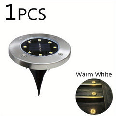 4pcs LED Solar Buried Lights Outdoor Waterproof Stainless Steel Lawn Lights