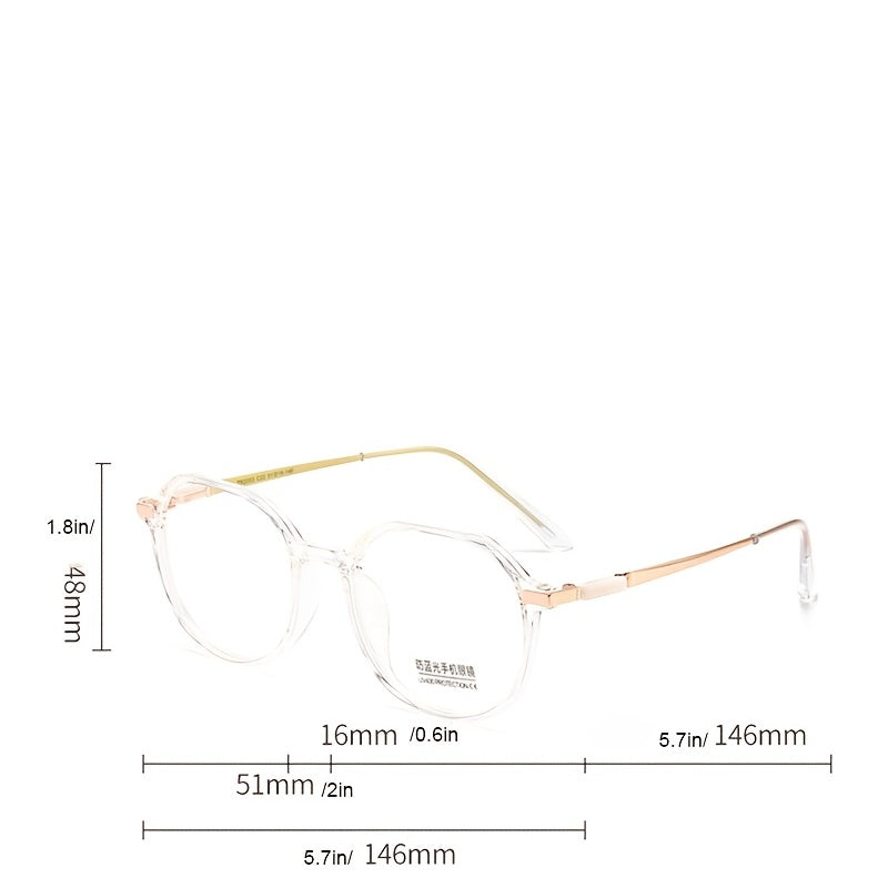 Round Vintage Light Blocking Glasses Golden Metal Frames