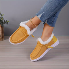 Plush Lined Thermal Snow Shoes Warm Non Slip Boat Shoes Fall Winter