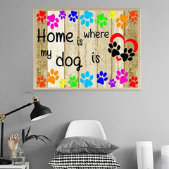 Dog Paw Diamond Art Kit - DIY Full Round Diamonds - Home Crafts 40x30cm
