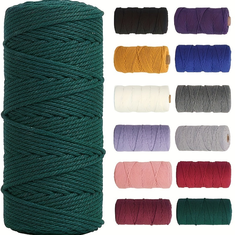 3mm 109 Yards Natural Macrame Cotton Cord Bohemia Macrame Rope For DIY Crafts