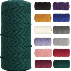 3mm 109 Yards Natural Macrame Cotton Cord Bohemia Macrame Rope For DIY Crafts