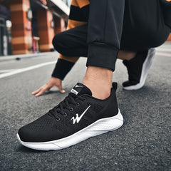 Men's Breathable Woven Sneakers Non Slip Soft Sole Shoe
