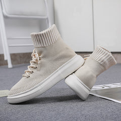 Men's Ankle Top Knitted Skate Shoes Wear resistant Non Slip Casual Shoes