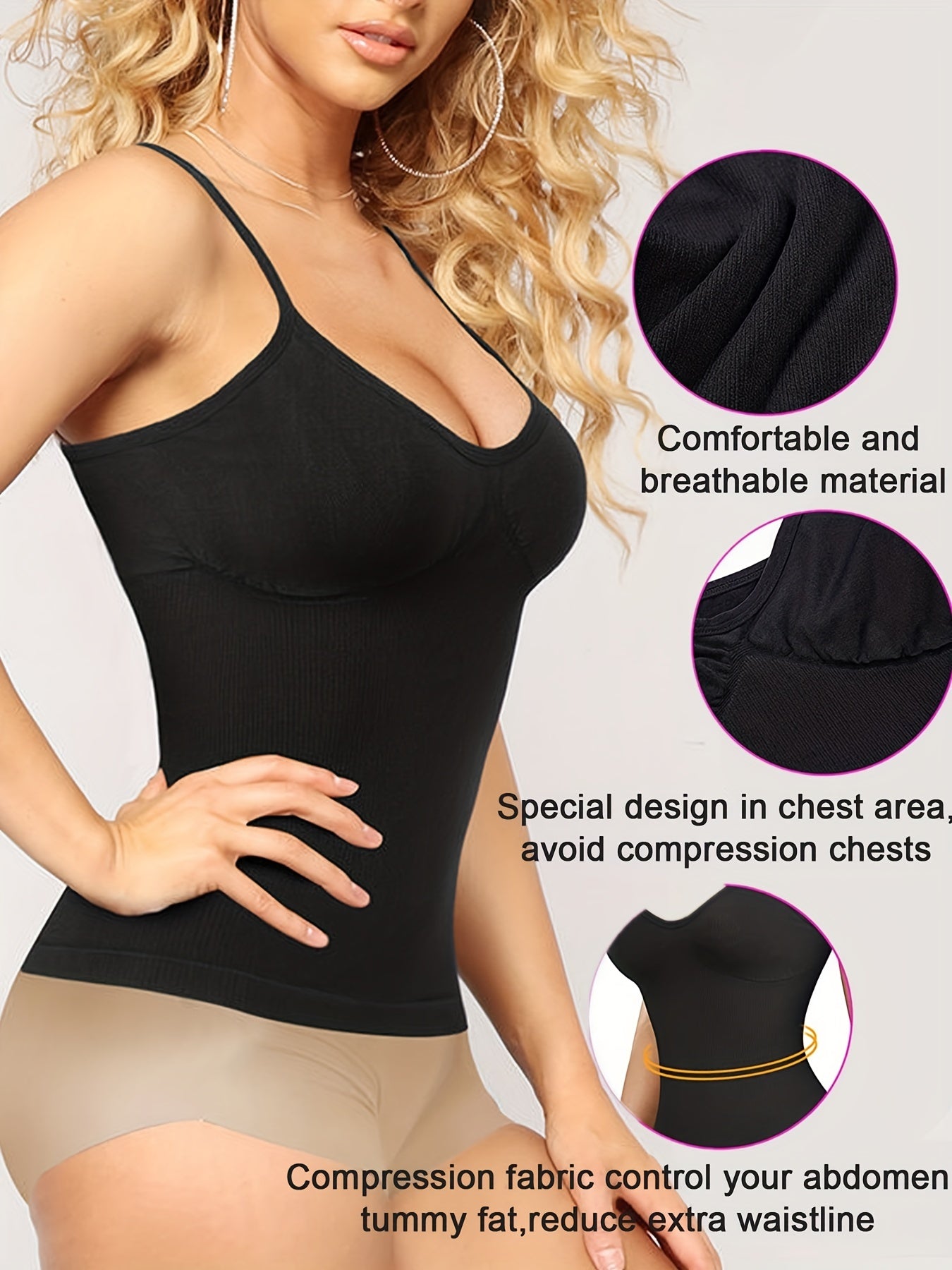 SCARBORO Tummy Control Shaper Tops Slim Cami Shaper Women's Underwear