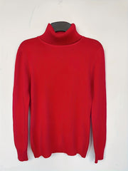 Women's Solid Turtle Neck Sweater Long Sleeve Casual Sweater