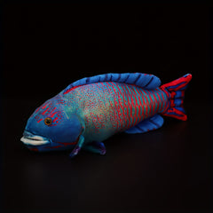 BLUESLEMON 35 Wrasse Plush Toy Fish Stuffed Animal Ocean Series Home Decoration