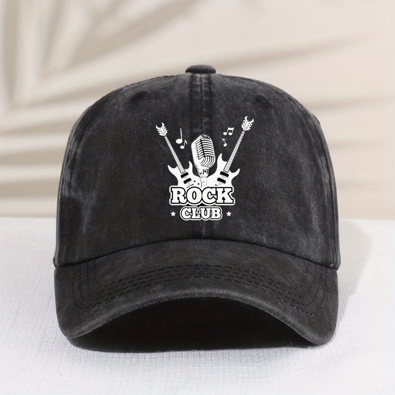 Casual Vintage ROCK CLUB Distressed Cap Sun Protection Comfortable Cap
