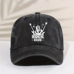 Casual Vintage ROCK CLUB Distressed Cap Sun Protection Comfortable Cap