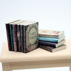 10pcs Dollhouse Flip Books Realistic Scene Bookshelf Props