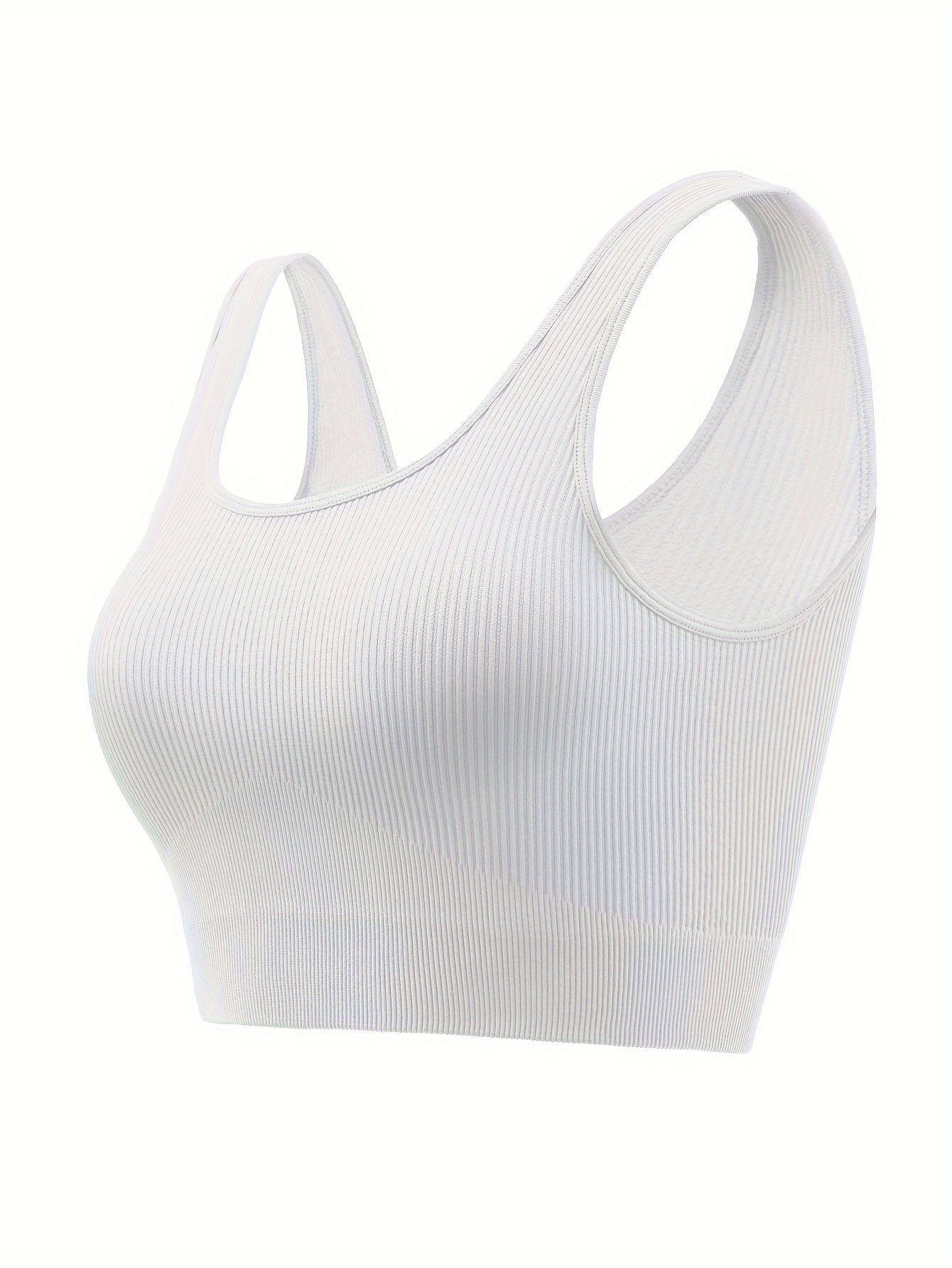 Ribbed Tank Bra with Removable Pads