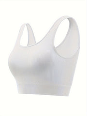 Ribbed Tank Bra with Removable Pads