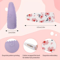 20pcs Floral Polka Dot Hair Clips for Baby Girls Headwear Accessories
