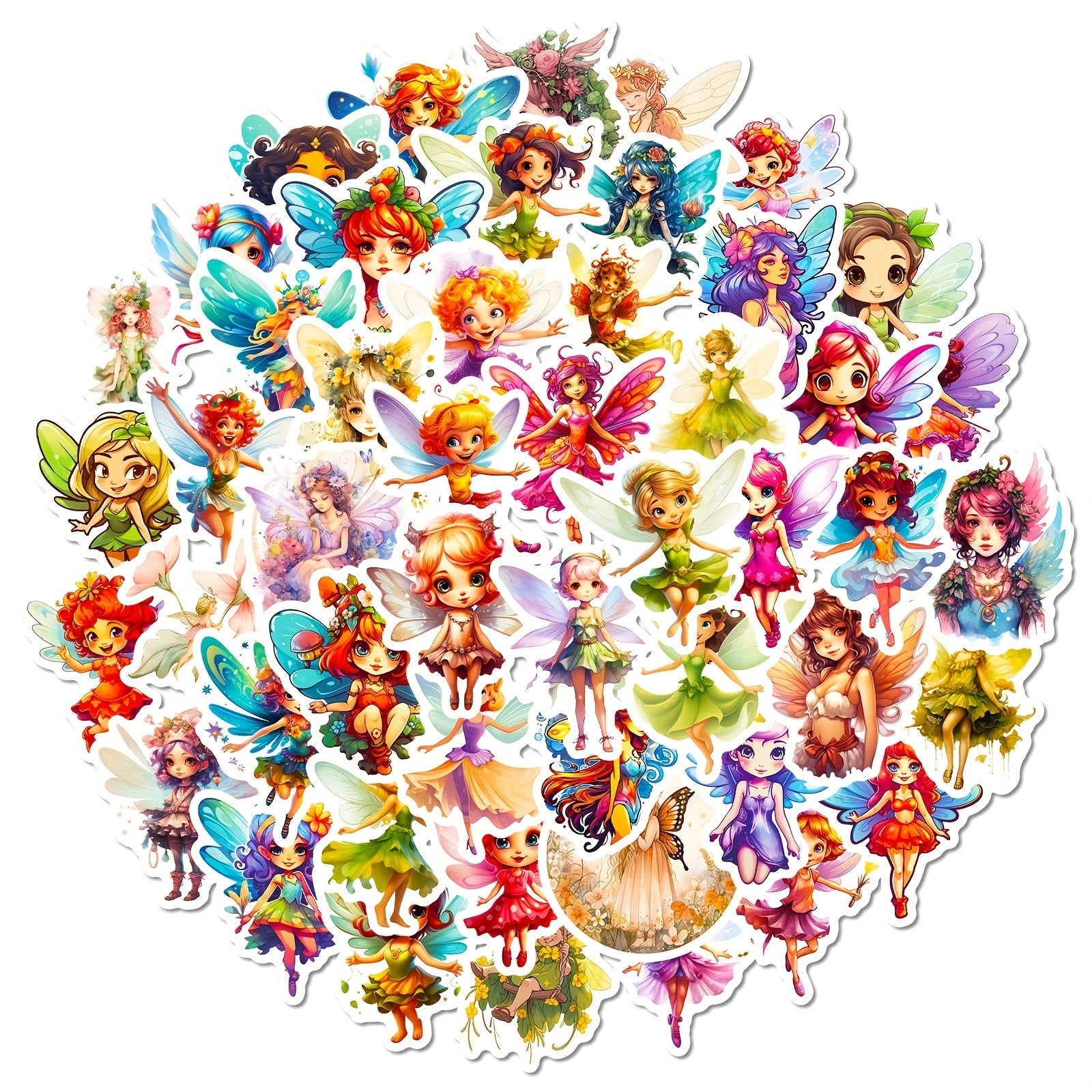 50pcs Butterfly Fairy Stickers Waterproof for Water Bottle Laptop