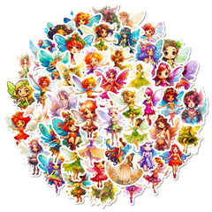 50pcs Butterfly Fairy Stickers Waterproof for Water Bottle Laptop
