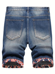Men's Distressed Denim Shorts Casual Street Style Summer Wear