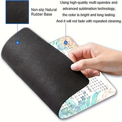 Floral Mouse Pad Calendar Textured Square Waterproof Non-Slip Base Office Laptop