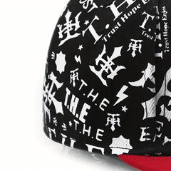 Men's Flat Brim Baseball Cap Embroidered Street Style Hat