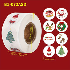500pcs Cartoon Christmas Gift Stickers Self-adhesive for Various Surfaces