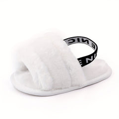 Baby Girl Furry Sandals Lightweight Anti Slip Open Toe Sandals