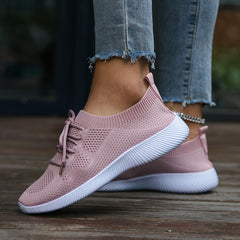 Women's Mesh Sneakers Lightweight Running Shoes Lace Up Outdoor Shoes