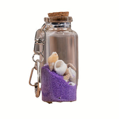 Cartoon Sand Glass Wishing Bottle Keychain Lucky Charm Pendant