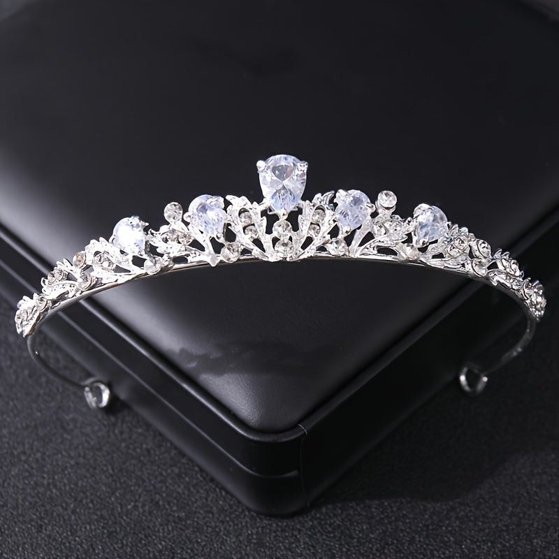 Crystal Zircon Princess Tiara for Bride Pageant Crown