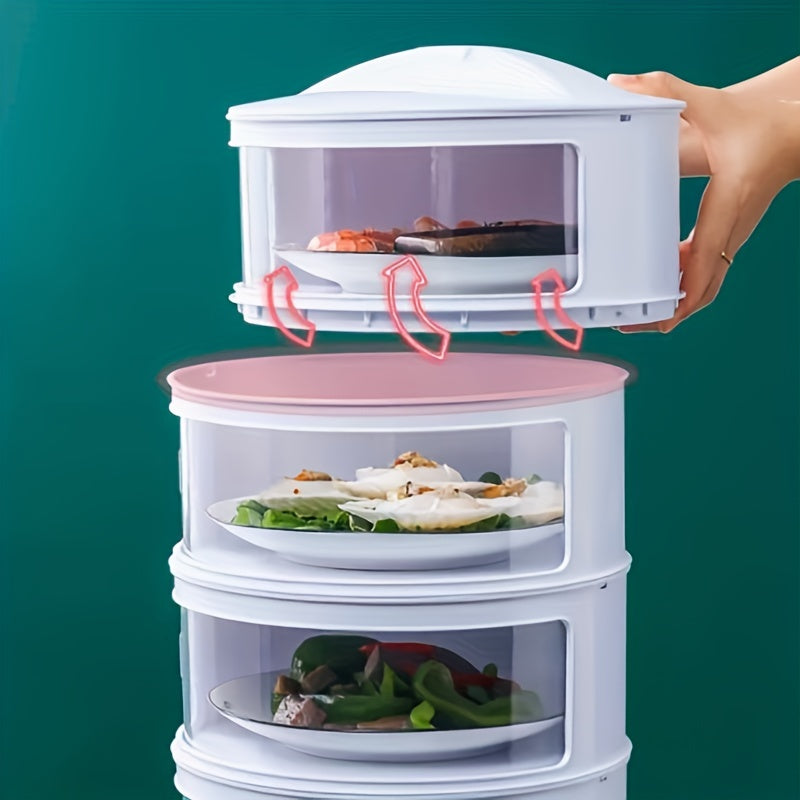 3 Layer Food Insulation Container with 1 Lid, 3 Plates, Saucer Covers
