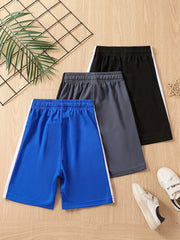 Boys 3pcs Mesh Breathable Sports Shorts Set