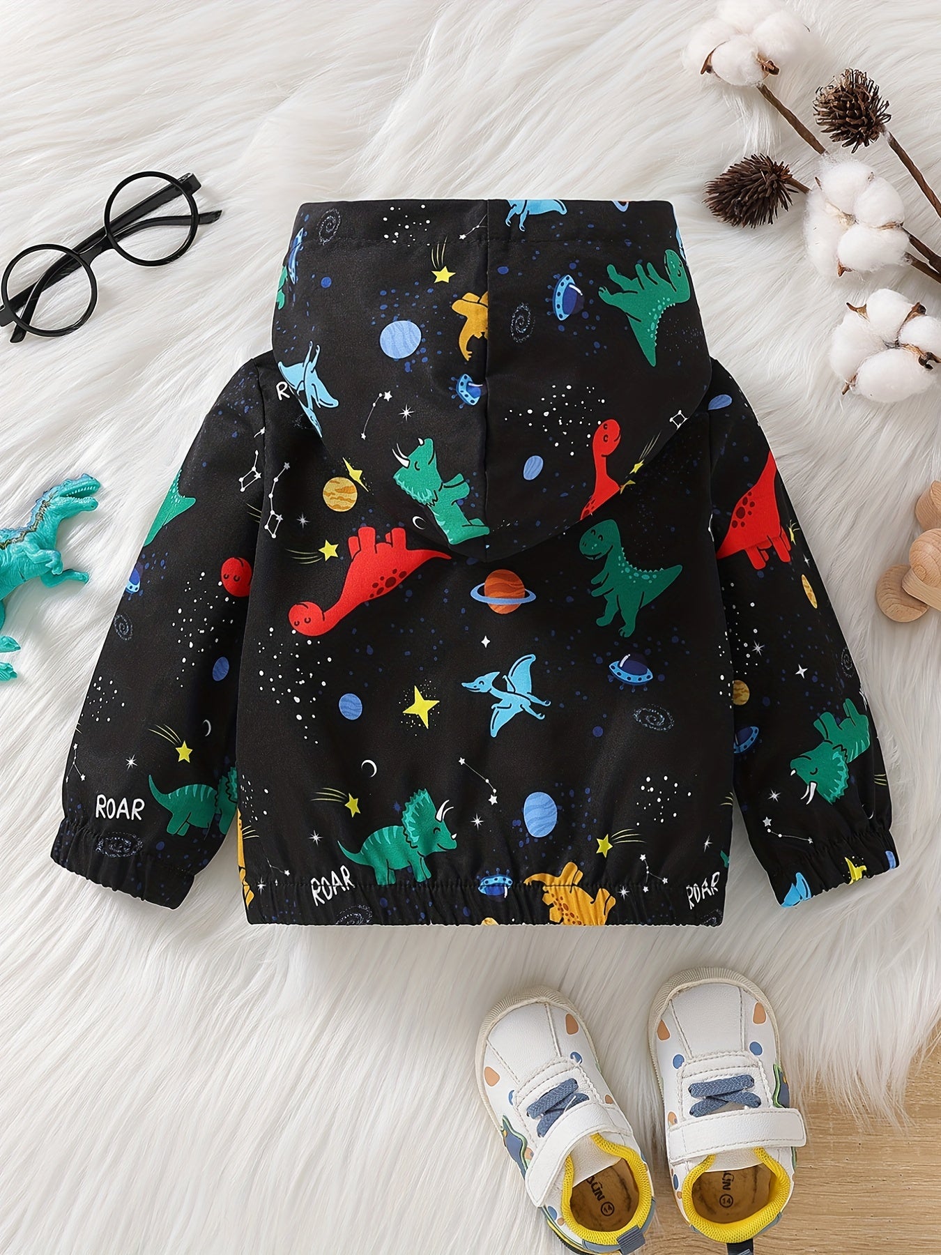 Baby Boy Dinosaur Hooded Zipper Coat