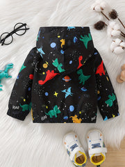 Baby Boy Dinosaur Hooded Zipper Coat