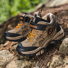 Boys' Durable Hiking Shoes, Hook & Loop Fastener, Comfy & Breathable, Anti-Skid