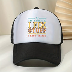 I FIX STUFF Printed Baseball Cap Unisex Casual Breathable Mesh Trucker Hat