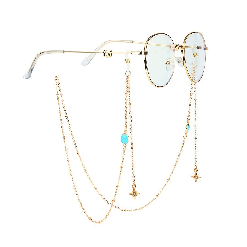 Colorful Rhinestone Glasses Chain with Pendant Mask Holder