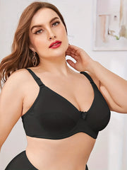 Bow Front Solid Bra Women's Full Coverage Bralette