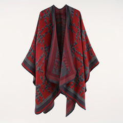 Boho Tie Dye Cashmere Shawl Warm Wrap Windproof Cardigan