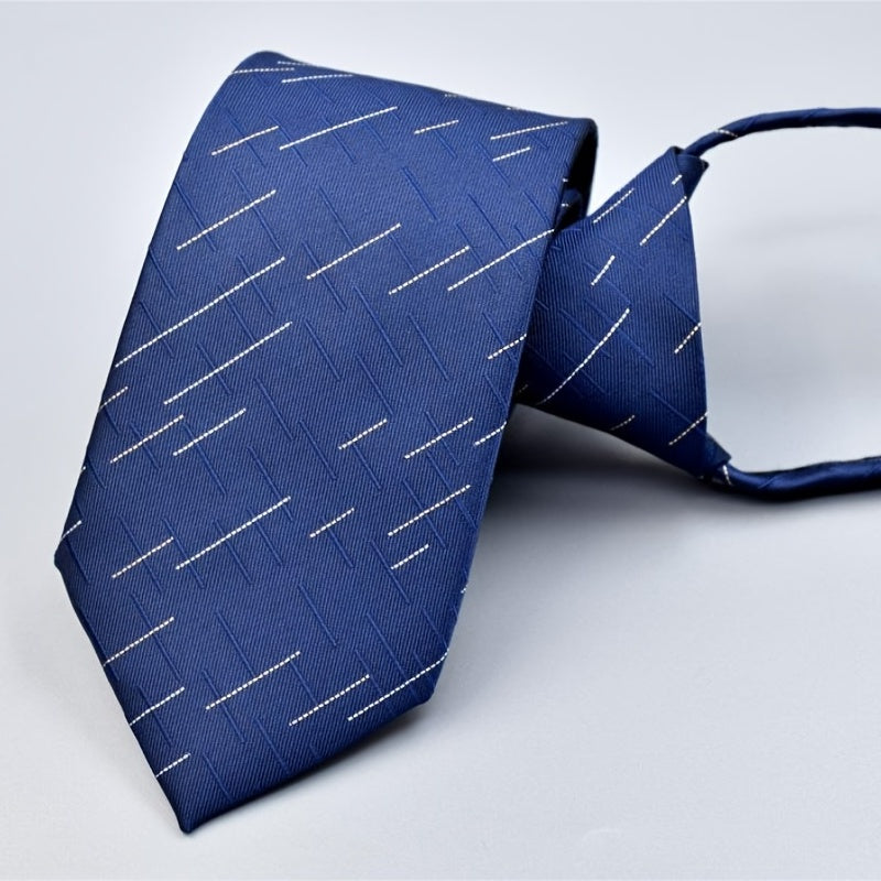 Men's Striped Zipper Tie for Formal Business Work