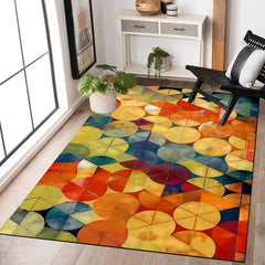 Colorful Christmas Area Rug Plaid Festive Print Holiday Rug Washable