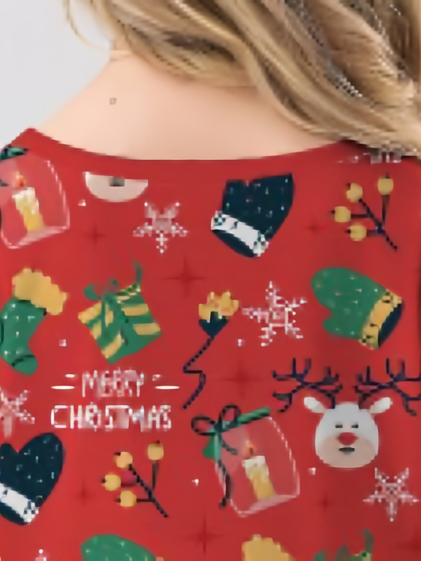 Girls Reindeer Graphic Long Sleeve Dress Spring Fall Christmas Gift