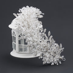 Beaded Crown Tiara Headbands for Wedding Dress
