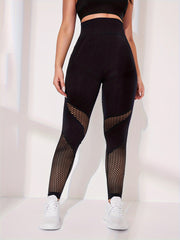 Mesh Seamless Yoga Pants High Waist Butt Lifting Legging