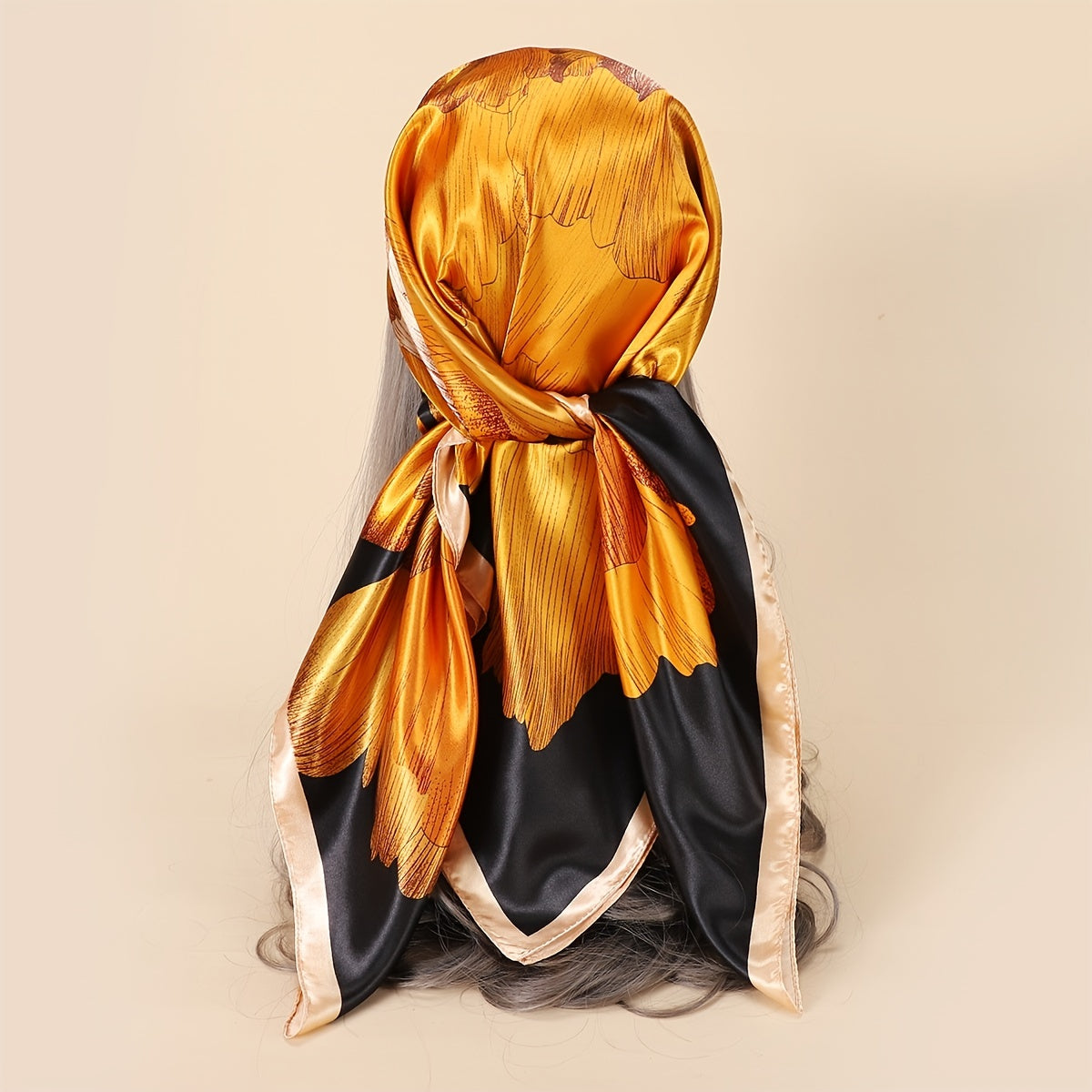 Flower Print Bandana Square Head Scarf Silk Floral Head Scarves Silk Hair Scarf