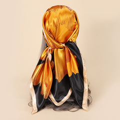 Flower Print Bandana Square Head Scarf Silk Floral Head Scarves Silk Hair Scarf