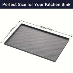 Waterproof Silicone Under Sink Mat with Drain Hole - Cabinet Tray Protector