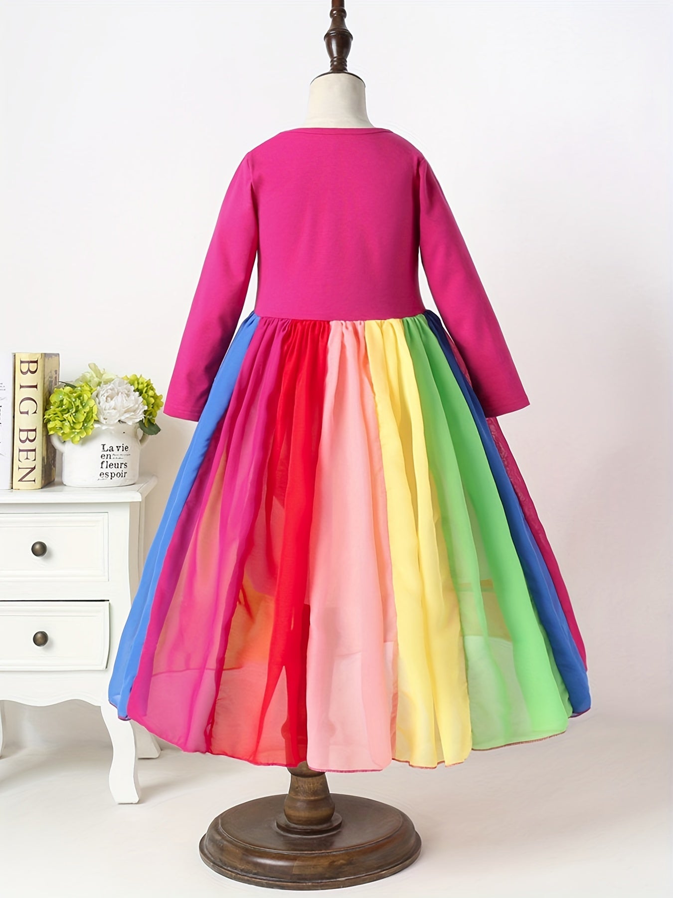 Toddler Girls Rainbow Princess Dress Spring Clothes