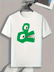 Crocodile Print Men's Graphic Tee for Summer