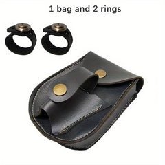 Leather Slingshot with Magnet Ring and Steel Balls Pouch