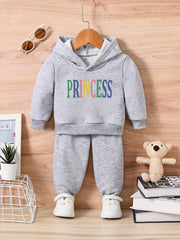 PRINCESS 2PCS Toddler Casual Outfit Long Sleeve Sweatshirt Set