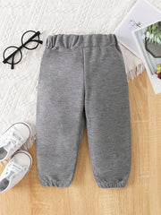 Baby Girls Casual Heart Graphic Trousers